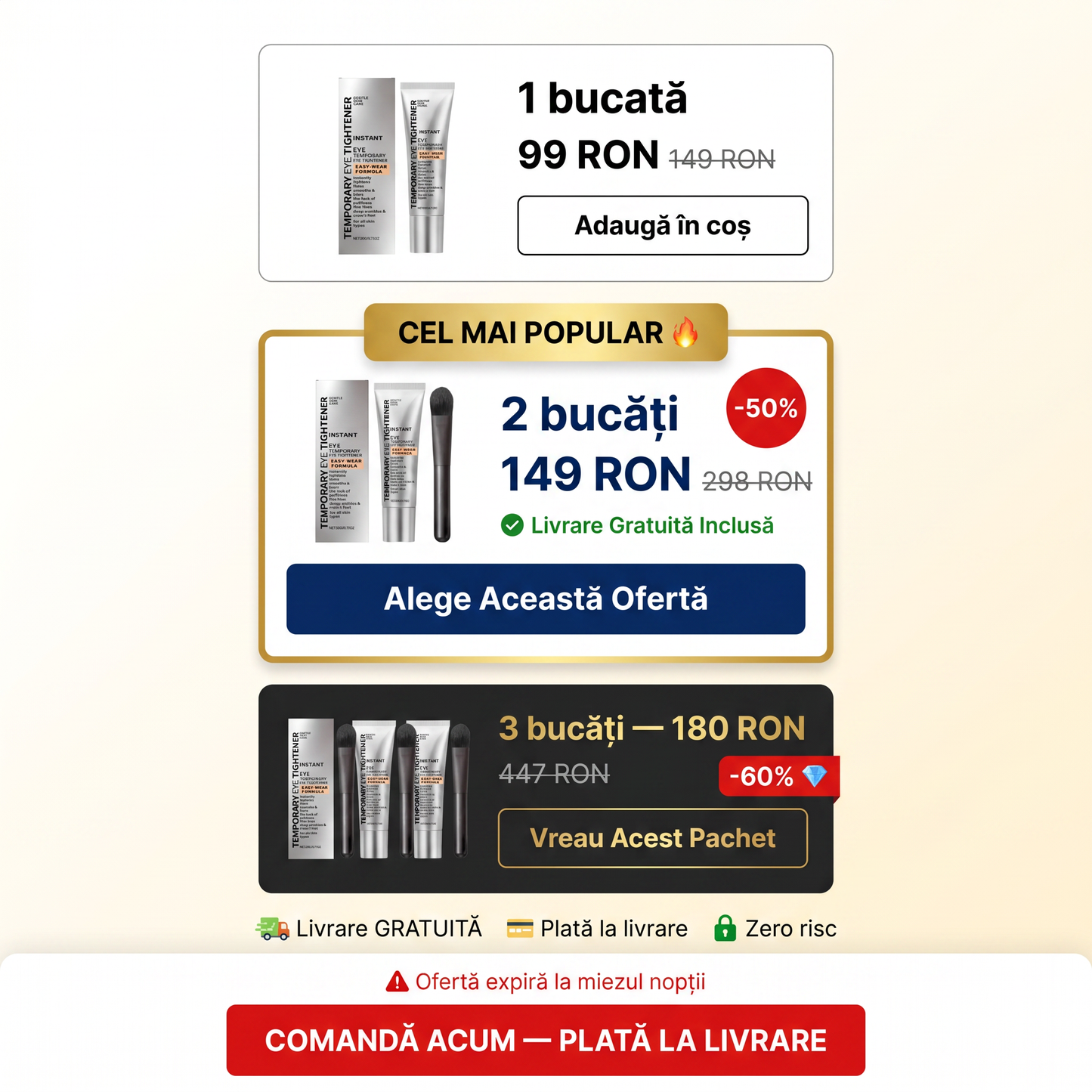 60 de secunde și 10 ani mai tânără✨ — doar 99 RON cu livrare gratuită 🔥